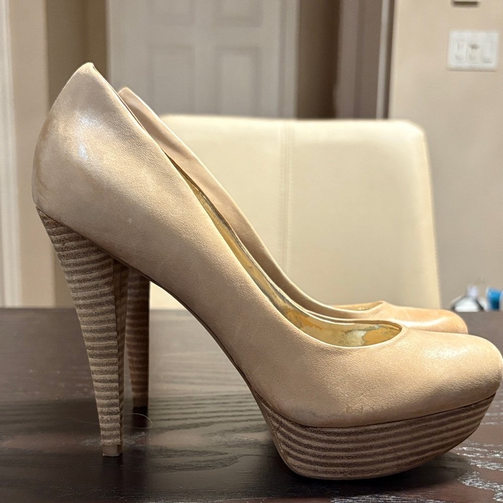 Guess Beige Platform Heels